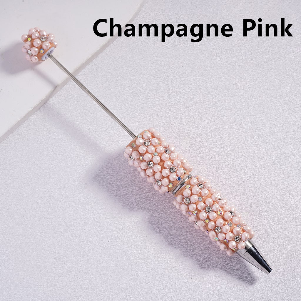 Beadable Clay Pens Clear Rhinestone and Pearls Compose Flower, with AB Rhinestone, Multi-Color