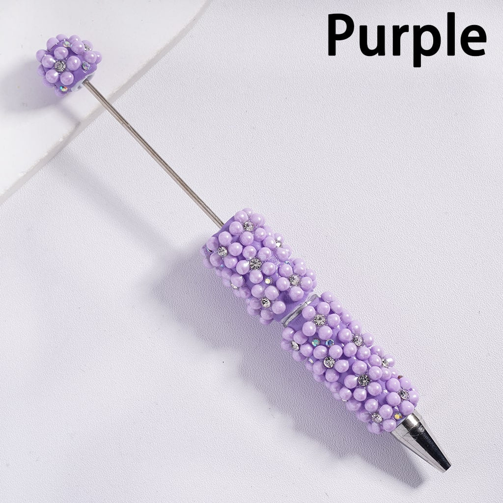 Beadable Clay Pens Clear Rhinestone and Pearls Compose Flower, with AB Rhinestone, Multi-Color