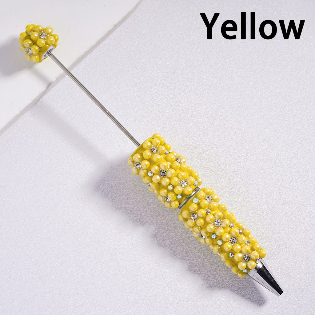Beadable Clay Pens Clear Rhinestone and Pearls Compose Flower, with AB Rhinestone, Multi-Color