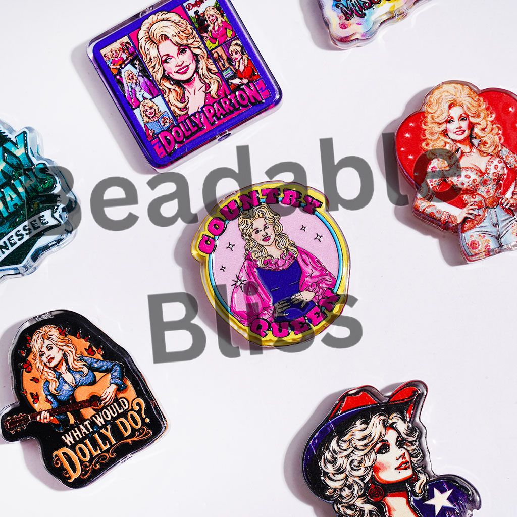 American Countryside Singer Character Acrylic Beads, Semi-Clear, Random Mix