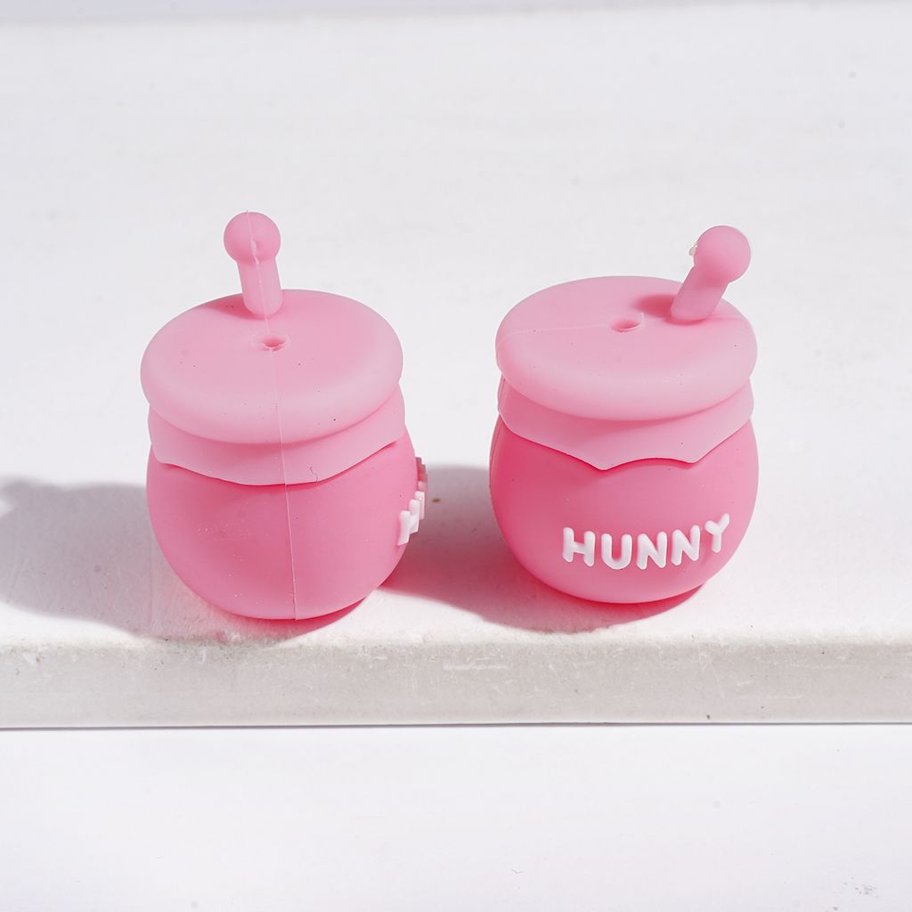 3D Silicone Focal Beads Diverse Colors Honey Jar, 21*20MM