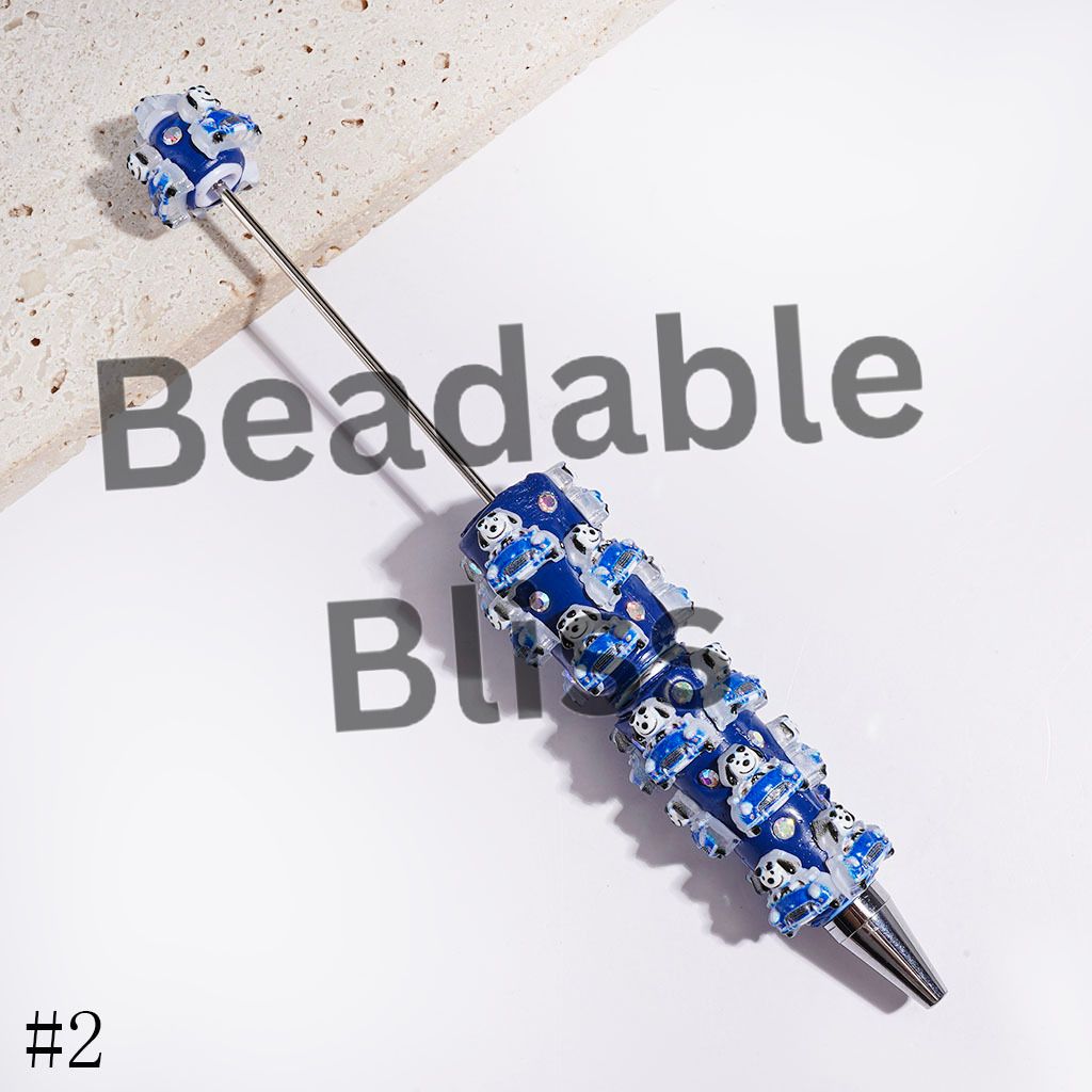 Beadable Clay Pens Classic Animation Beagle Dog Driving Car and AB Rhinestone, Multi-Color