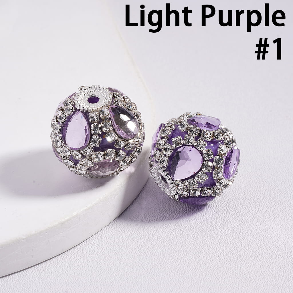 Acrylic Beads with Water Drop and Clear Rhinestone Chains, 20MM, Multi-Color