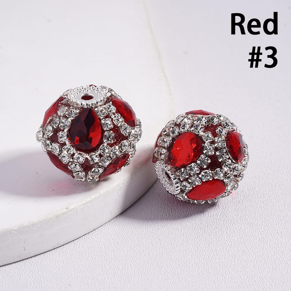 Acrylic Beads with Water Drop and Clear Rhinestone Chains, 20MM, Multi-Color