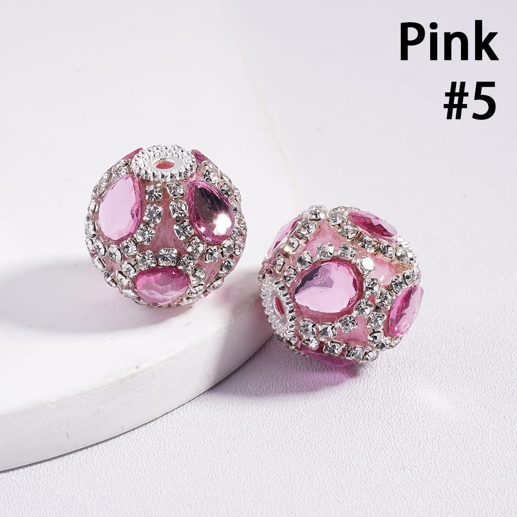 Acrylic Beads with Water Drop and Clear Rhinestone Chains, 20MM, Multi-Color