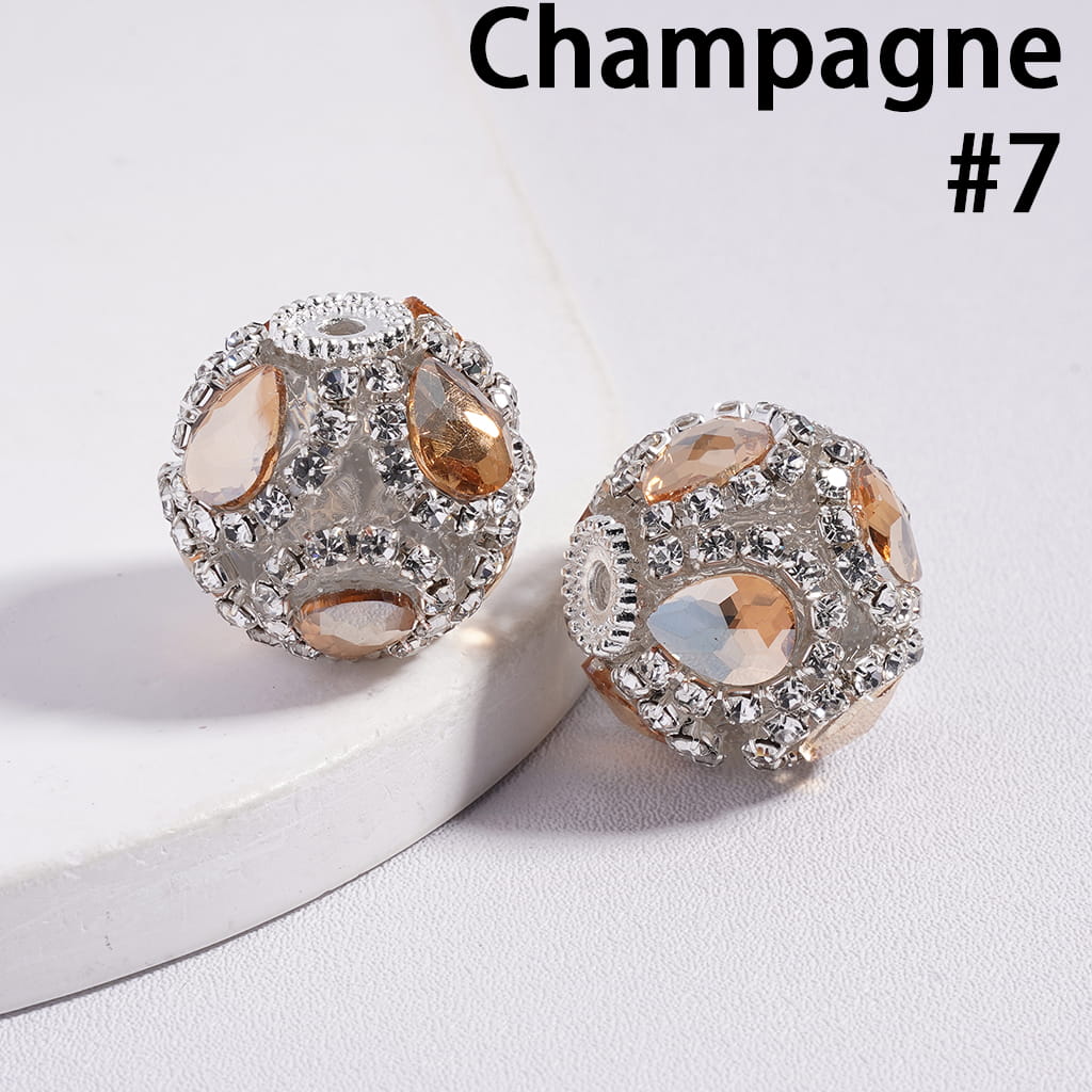 Acrylic Beads with Water Drop and Clear Rhinestone Chains, 20MM, Multi-Color