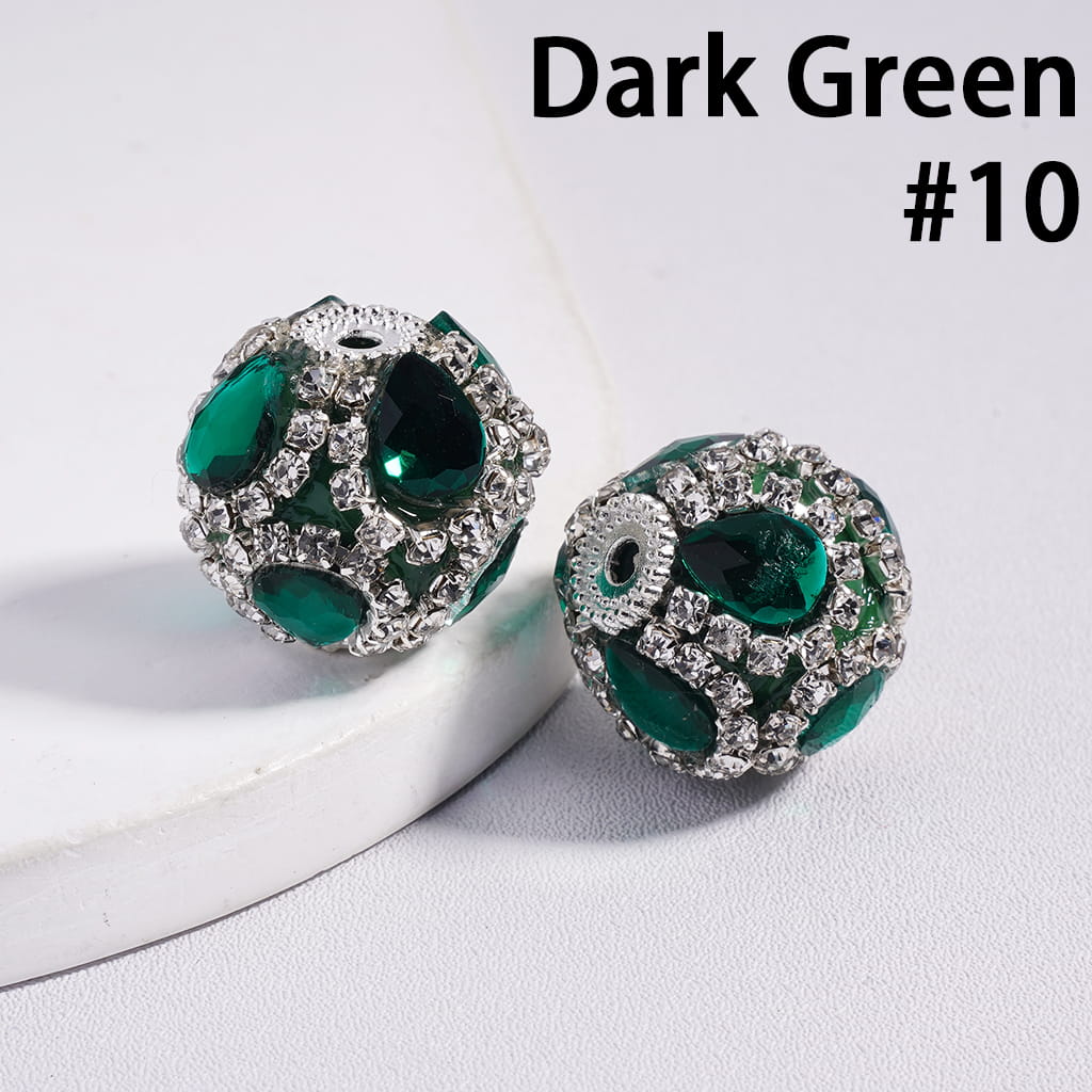 Acrylic Beads with Water Drop and Clear Rhinestone Chains, 20MM, Multi-Color