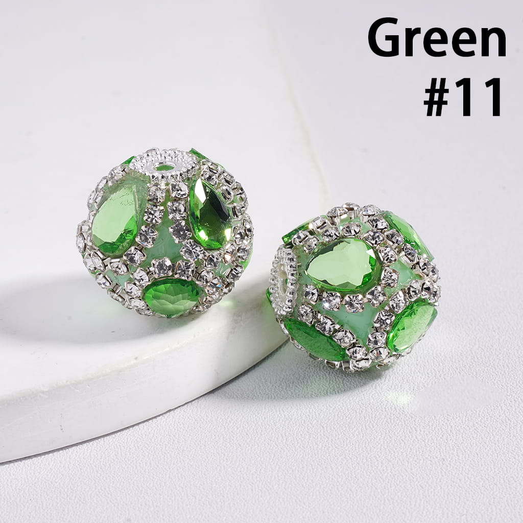 Acrylic Beads with Water Drop and Clear Rhinestone Chains, 20MM, Multi-Color