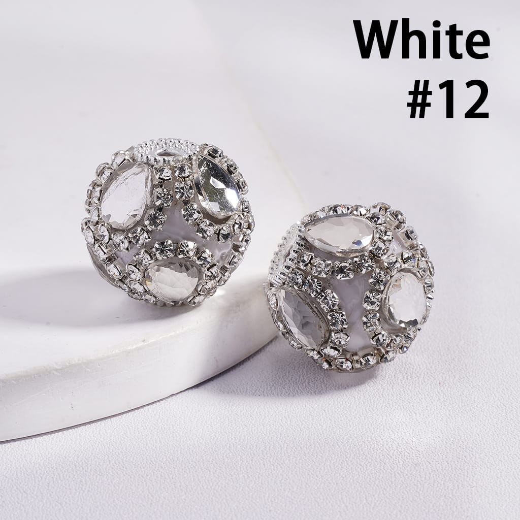 Acrylic Beads with Water Drop and Clear Rhinestone Chains, 20MM, Multi-Color