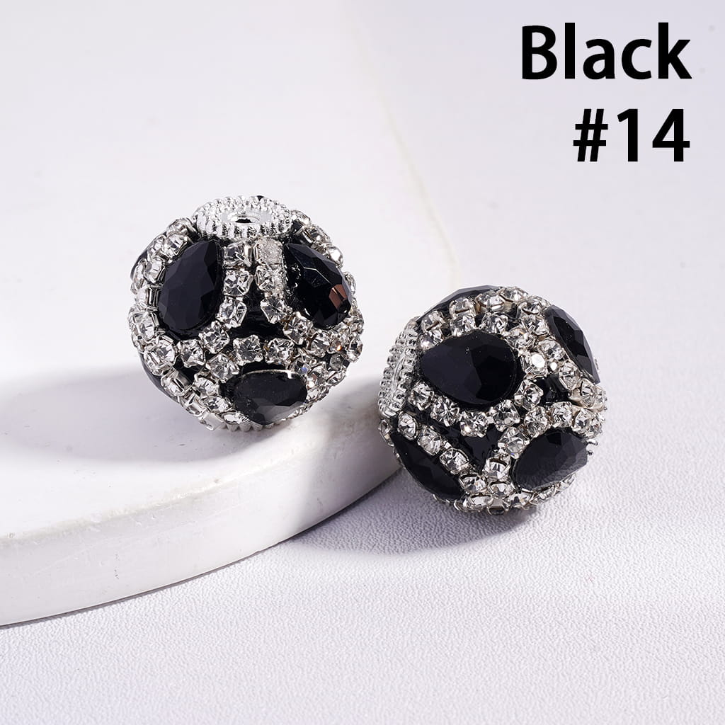 Acrylic Beads with Water Drop and Clear Rhinestone Chains, 20MM, Multi-Color