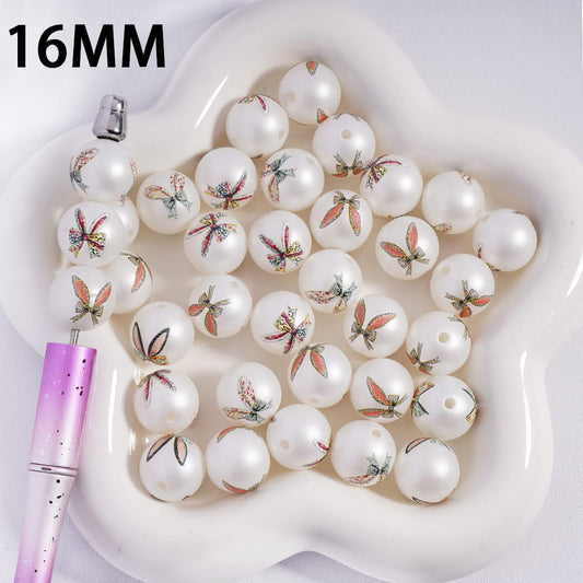 Acrylic Beads for Bracelets with Bunny Ears Bowtie Easter Series, 16MM, Random Mix