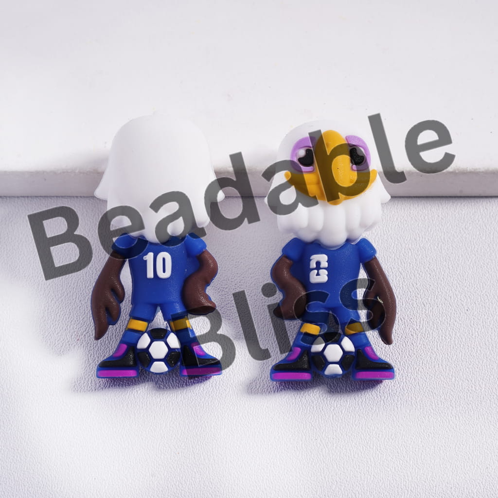 Beadable Blings eagle-shaped earrings on a white background with 'Beadable Blings' branding.