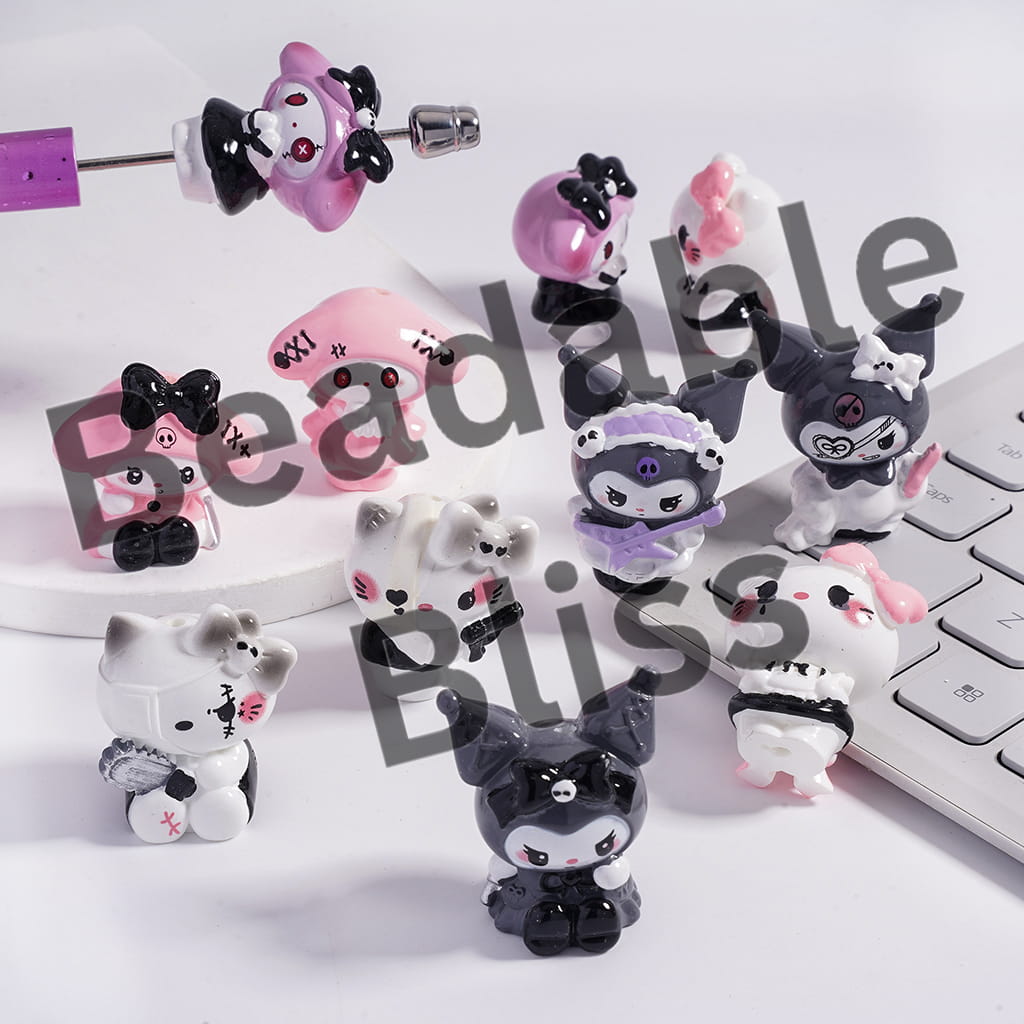Acrylic Beads Adorable Character Series in Assorted Designs, Random Mix