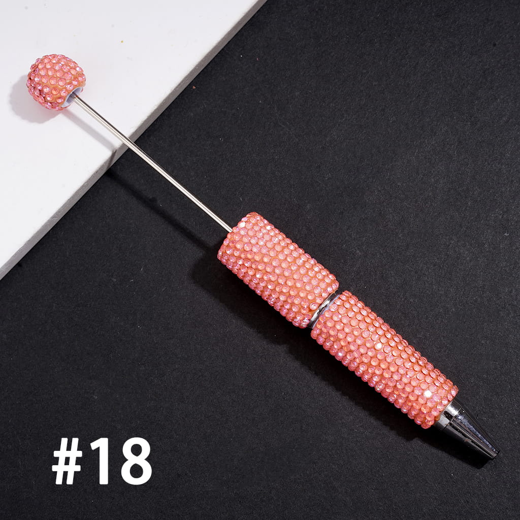 Beadable Clay Pens with Sparkling Rhinestones in UV Coating Process Covered the Entire Pens, Multi-Color (Please Read the Description)