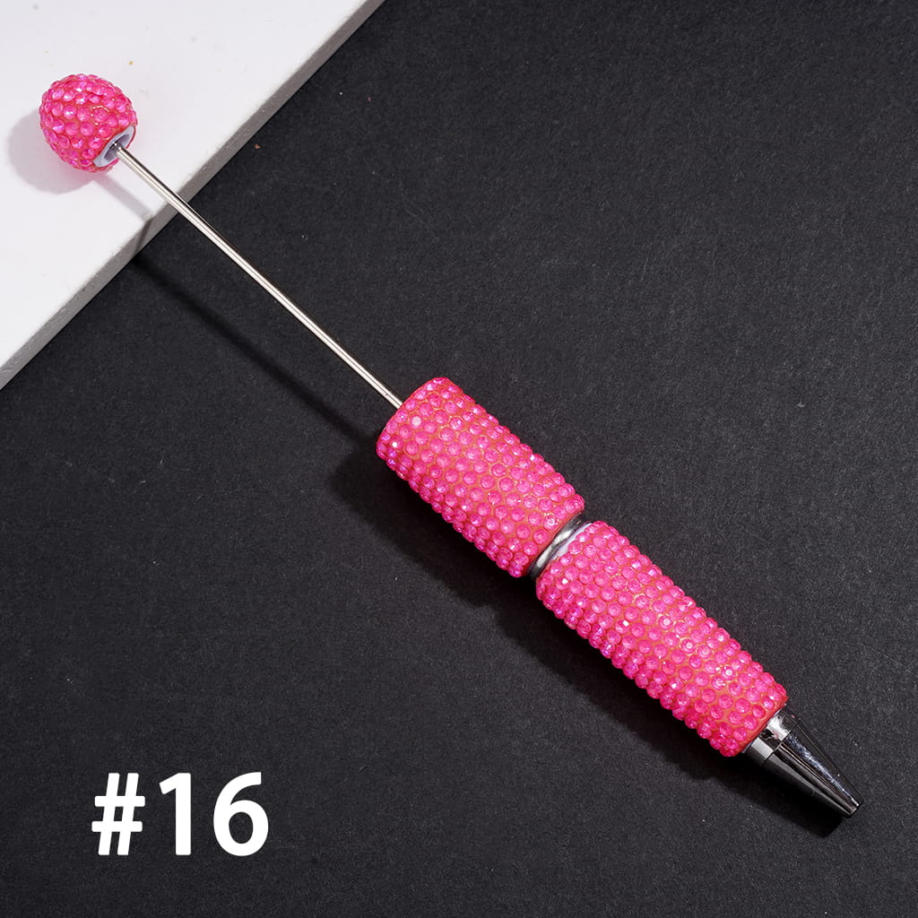 Beadable Clay Pens with Sparkling Rhinestones in UV Coating Process Covered the Entire Pens, Multi-Color (Please Read the Description)
