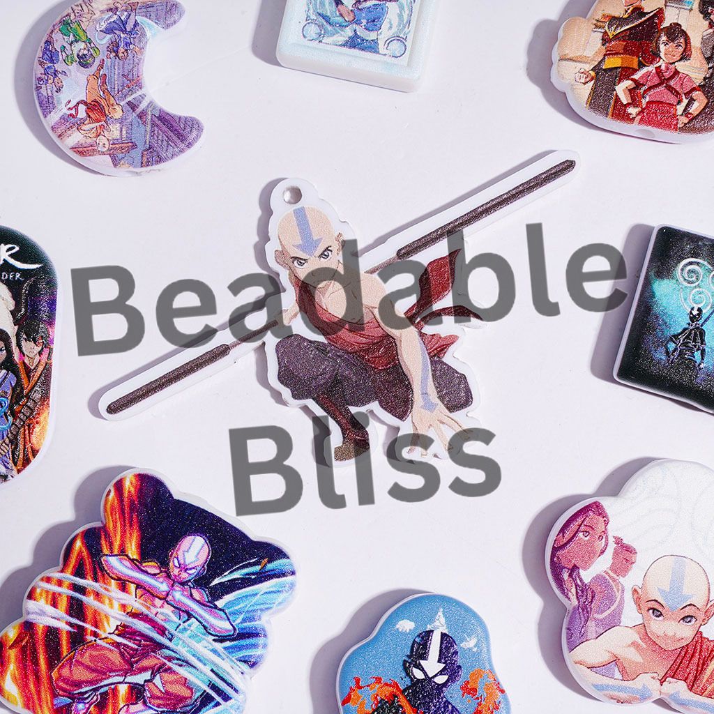 Acrylic Beads and Pendants Eastern Fantasy Theme Cartoon Characters, Random Mix