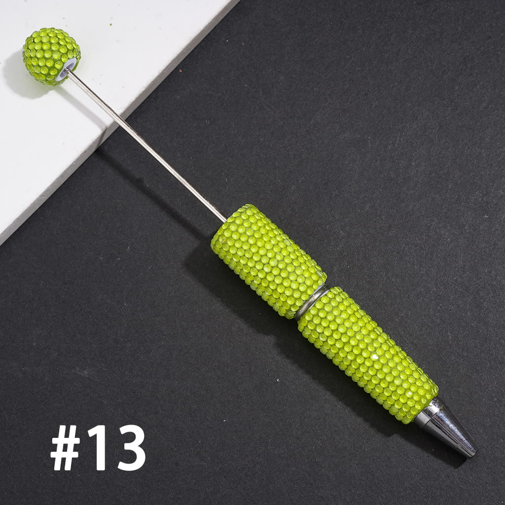 Beadable Clay Pens with Sparkling Rhinestones in UV Coating Process Covered the Entire Pens, Multi-Color (Please Read the Description)