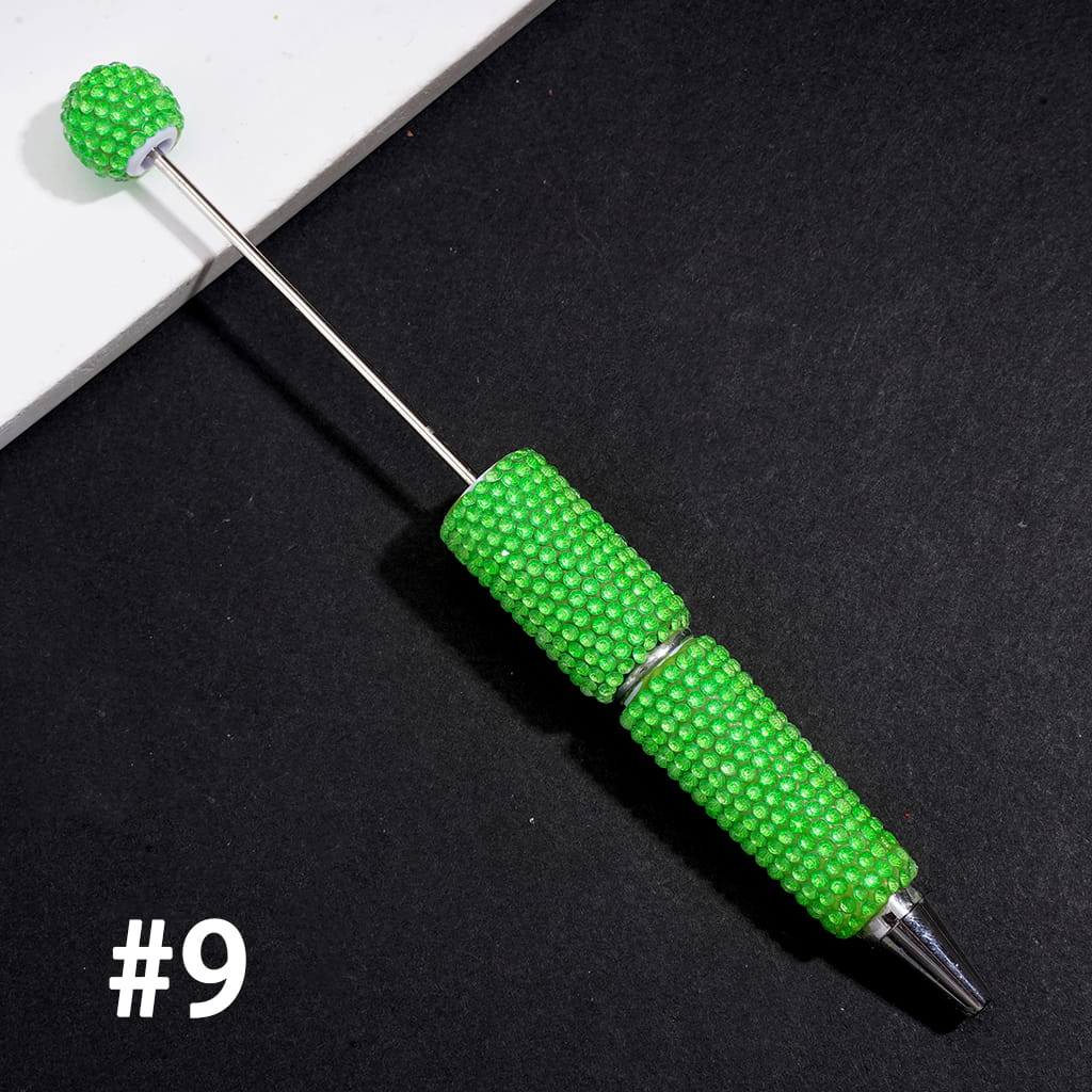 Beadable Clay Pens with Sparkling Rhinestones in UV Coating Process Covered the Entire Pens, Multi-Color (Please Read the Description)