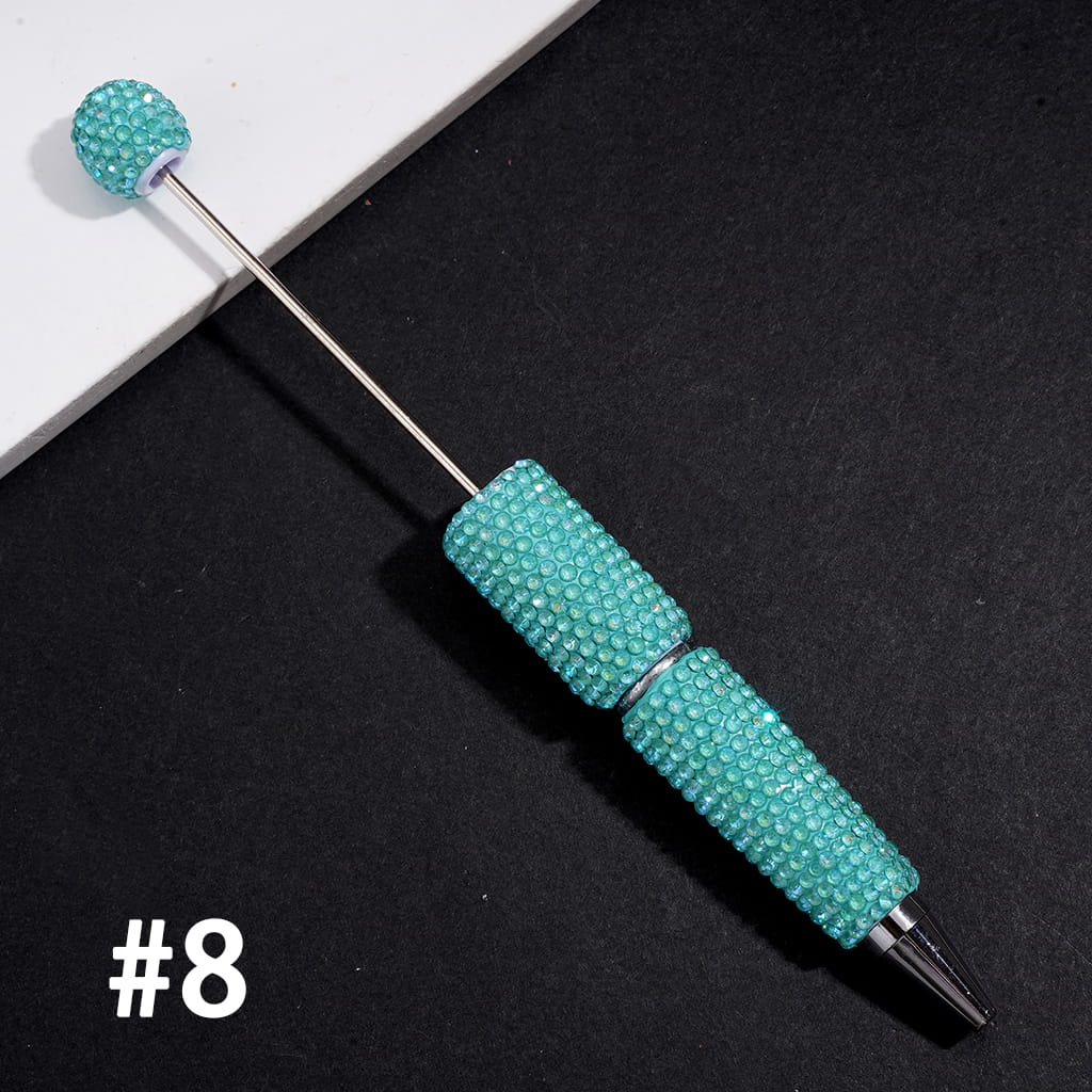 Beadable Clay Pens with Sparkling Rhinestones in UV Coating Process Covered the Entire Pens, Multi-Color (Please Read the Description)