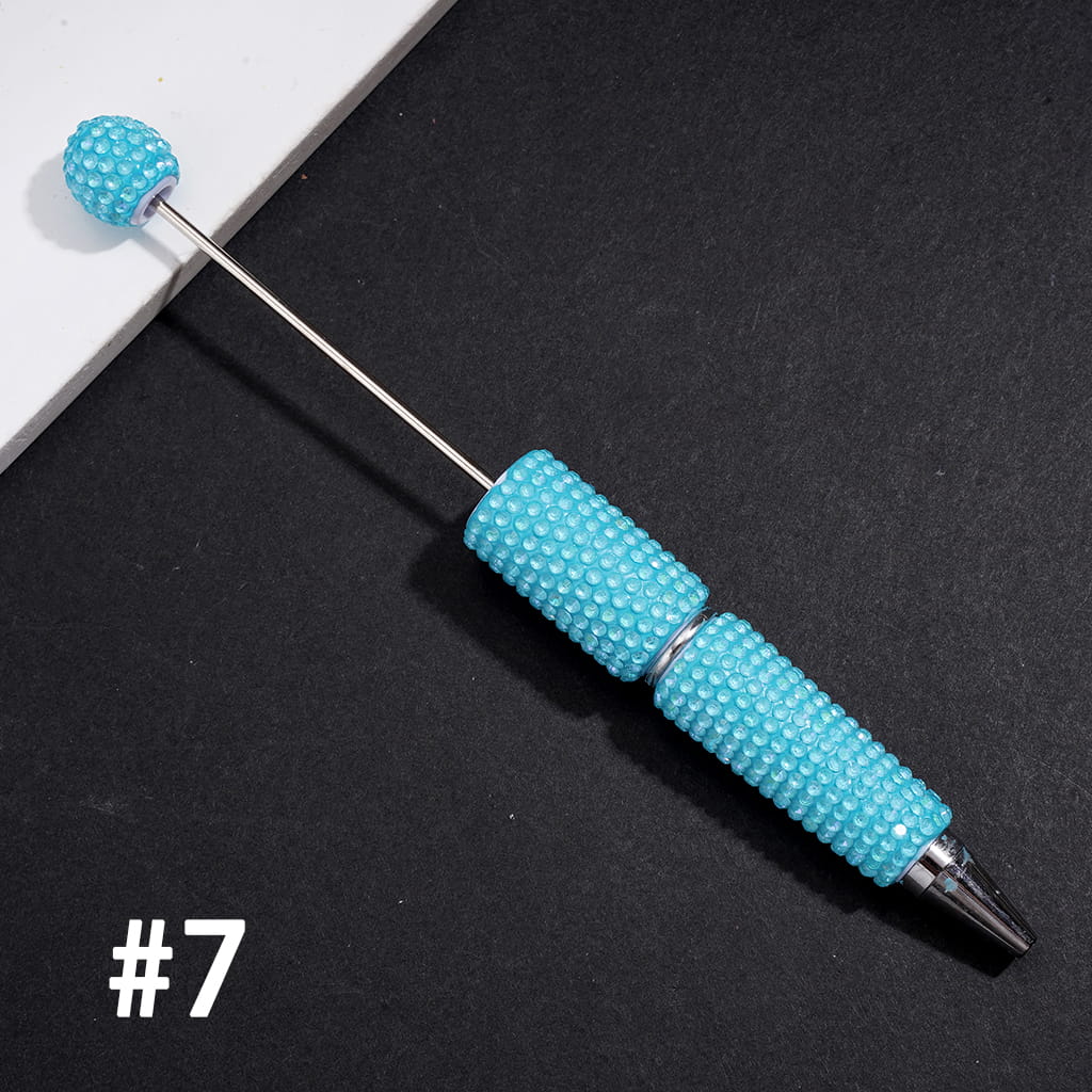 Beadable Clay Pens with Sparkling Rhinestones in UV Coating Process Covered the Entire Pens, Multi-Color (Please Read the Description)