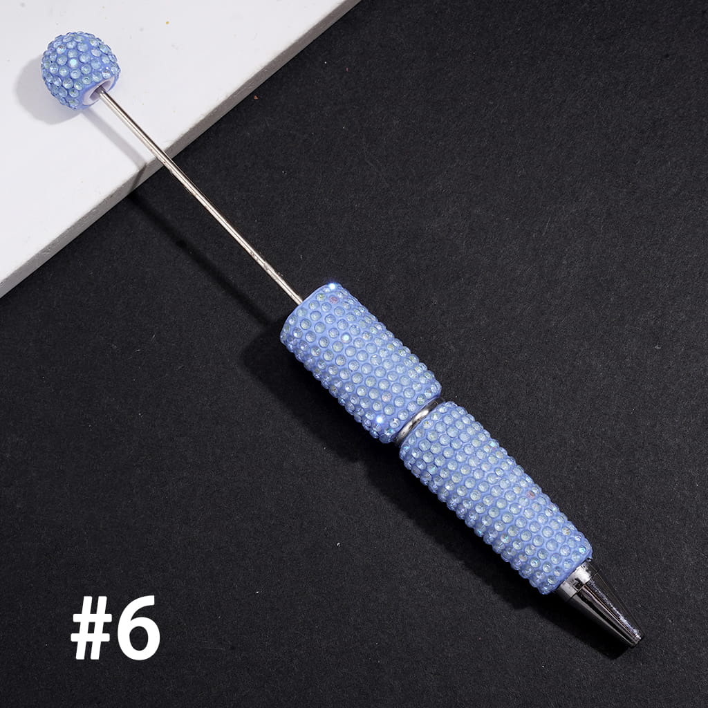 Beadable Clay Pens with Sparkling Rhinestones in UV Coating Process Covered the Entire Pens, Multi-Color (Please Read the Description)