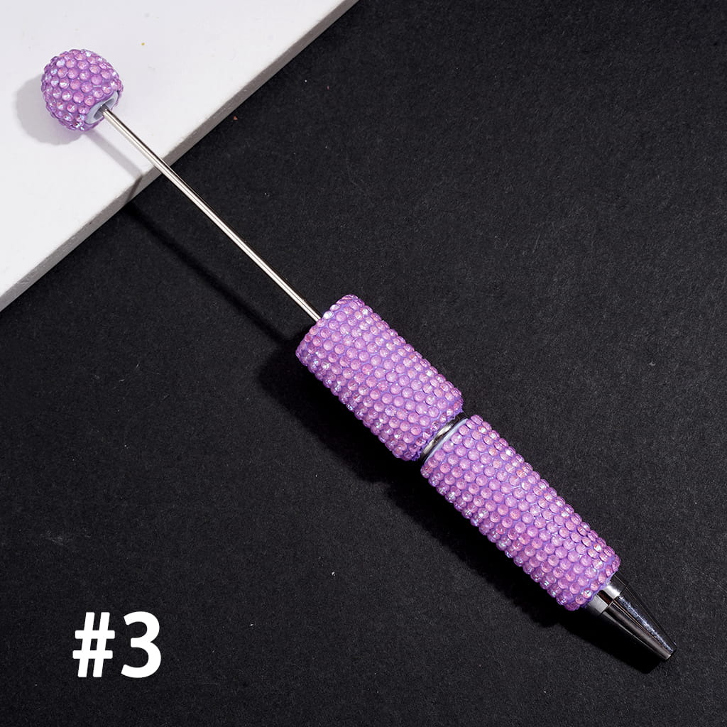 Beadable Clay Pens with Sparkling Rhinestones in UV Coating Process Covered the Entire Pens, Multi-Color (Please Read the Description)