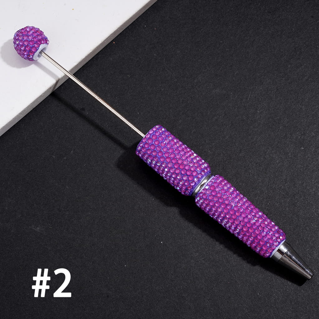 Beadable Clay Pens with Sparkling Rhinestones in UV Coating Process Covered the Entire Pens, Multi-Color (Please Read the Description)