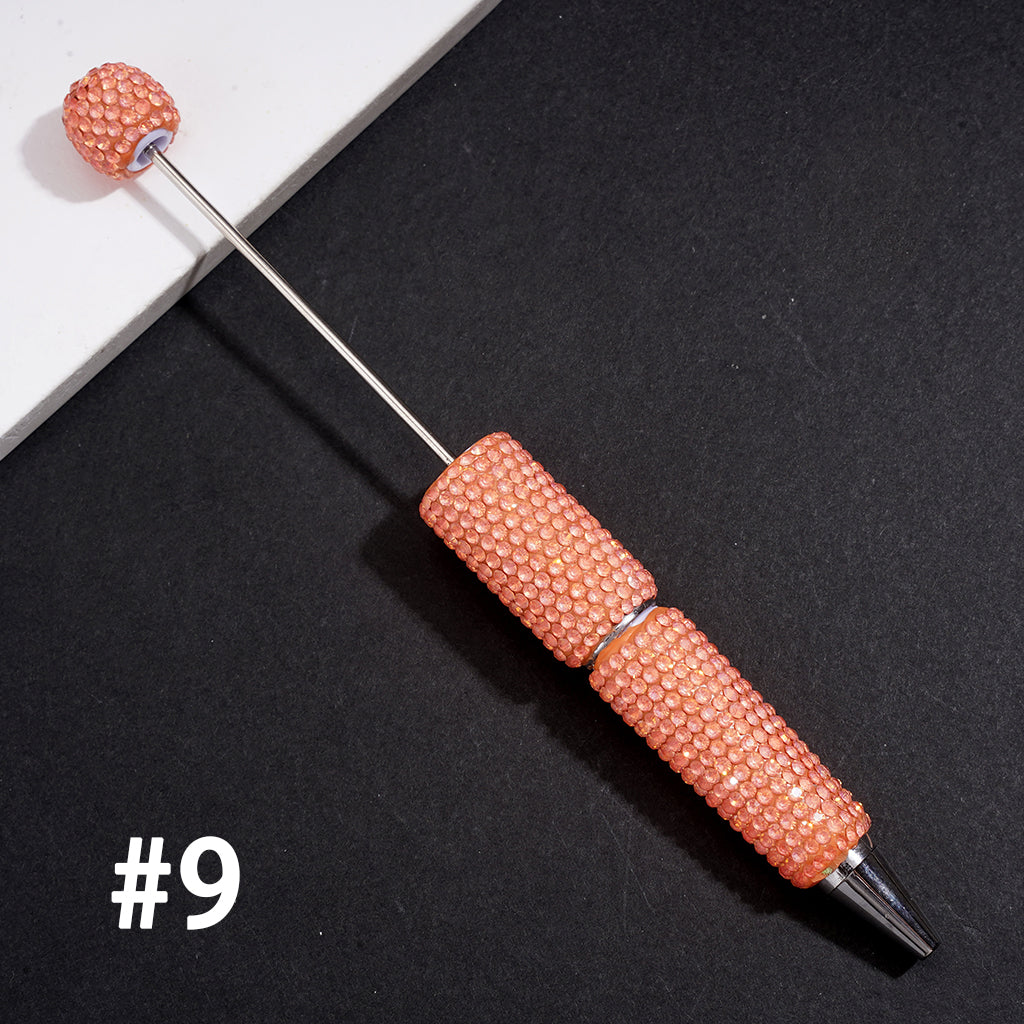 Beadable Clay Pens with Sparkling Iridescent Rhinestones Covering the Entire Pen, Multi-Color