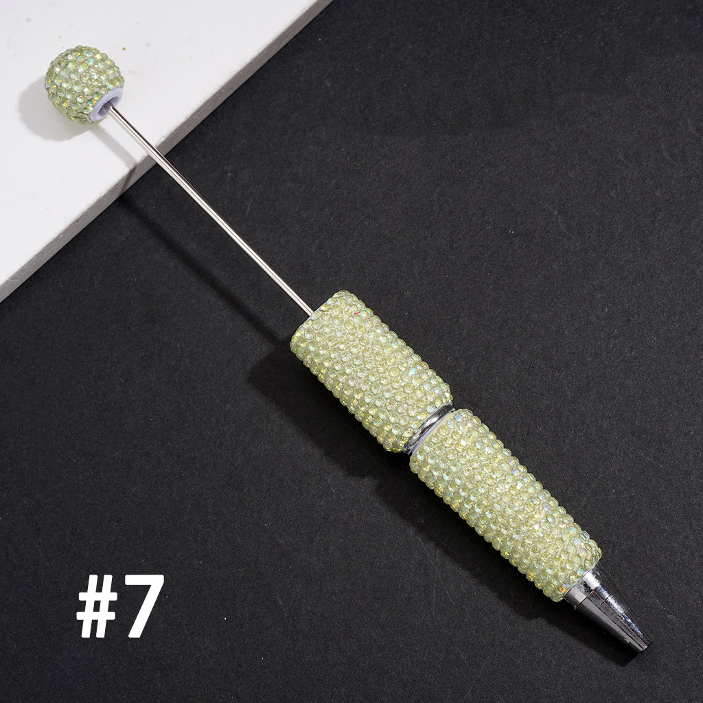Beadable Clay Pens with Sparkling Iridescent Rhinestones Covering the Entire Pen, Multi-Color