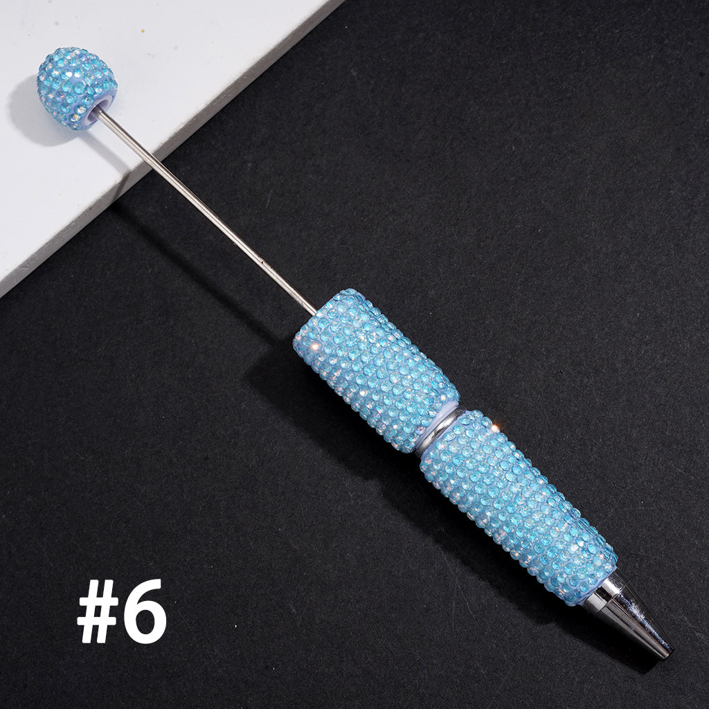 Beadable Clay Pens with Sparkling Iridescent Rhinestones Covering the Entire Pen, Multi-Color