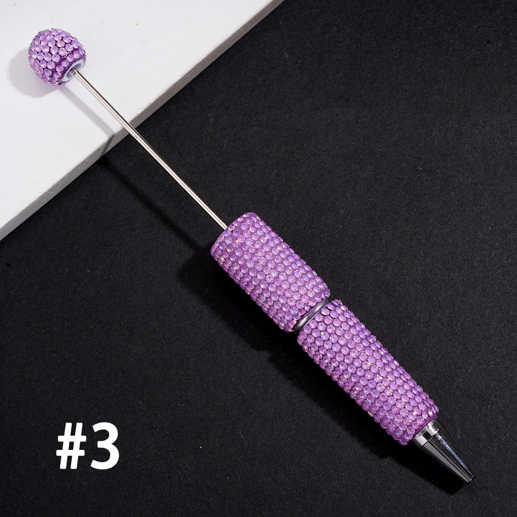 Beadable Clay Pens with Sparkling Iridescent Rhinestones Covering the Entire Pen, Multi-Color
