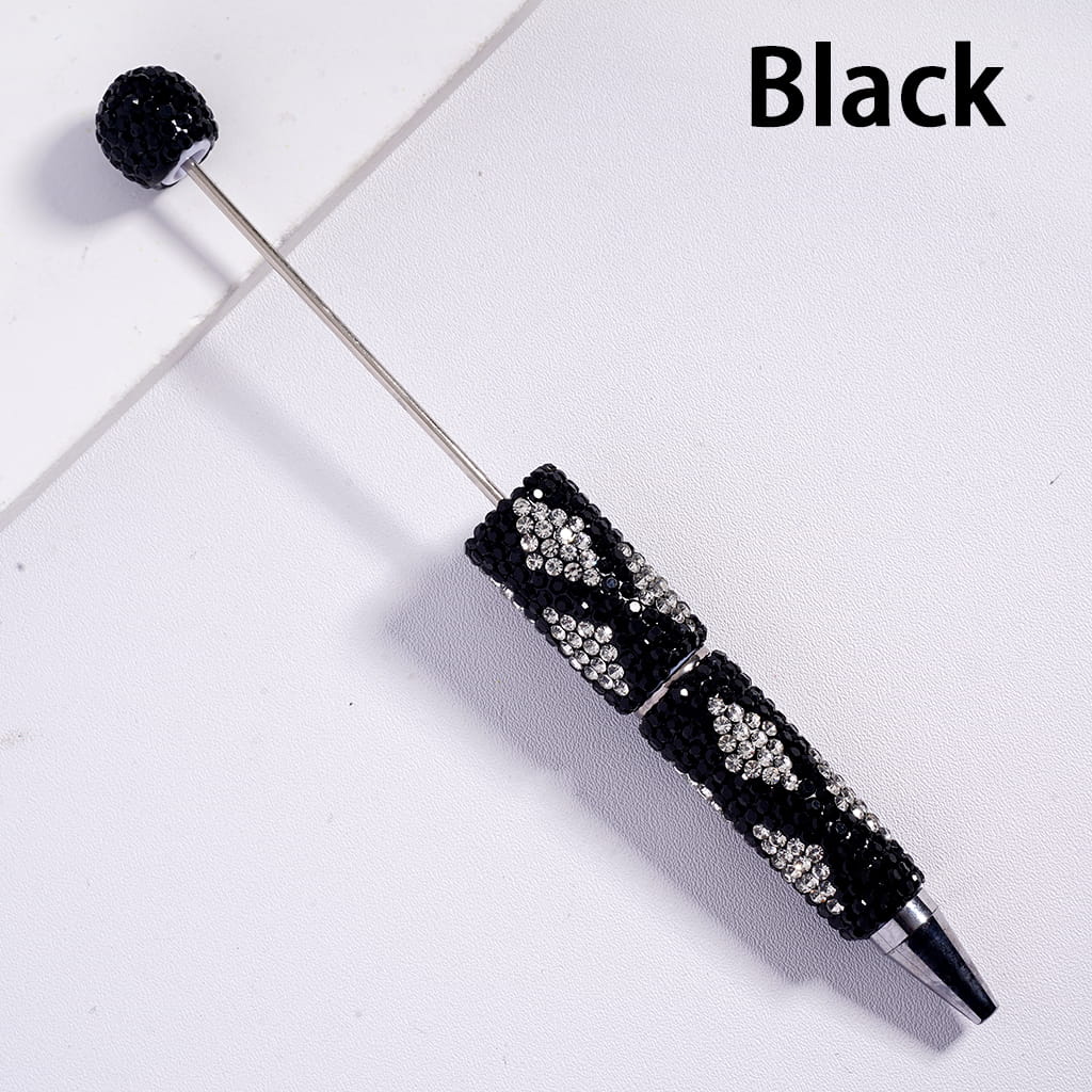 Beadable Clay Pens with Rhombus-Shaped Clear Rhinestone, Multi-Color