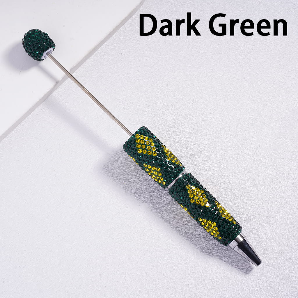 Beadable Clay Pens with Rhombus-Shaped Clear Rhinestone, Multi-Color