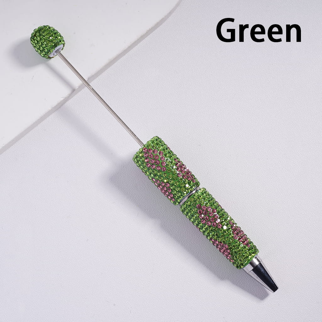 Beadable Clay Pens with Rhombus-Shaped Clear Rhinestone, Multi-Color