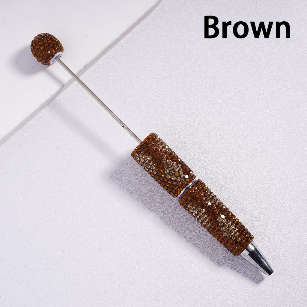 Beadable Clay Pens with Rhombus-Shaped Clear Rhinestone, Multi-Color