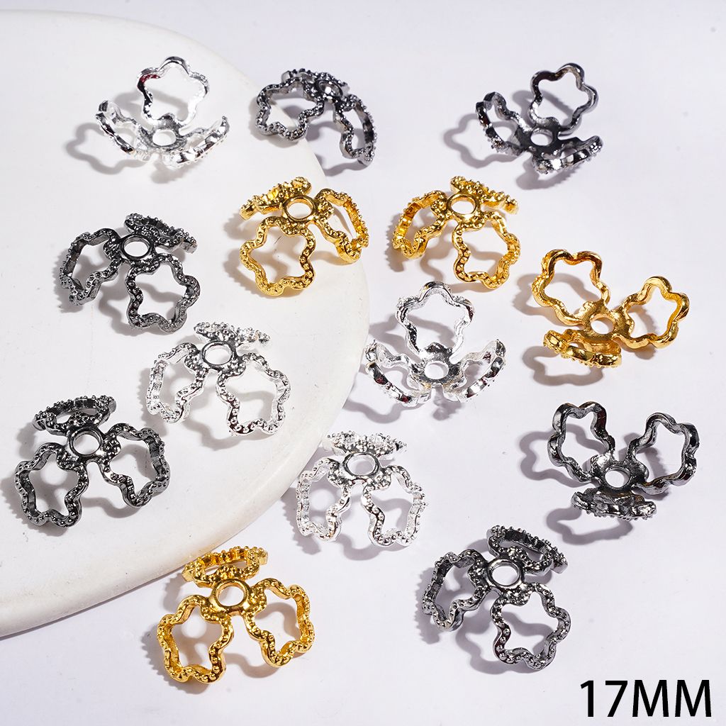 Alloy Bead Cap Cage with Five-Pointed Star, 17MM Multi-Color (They Fit 16MM Beads)