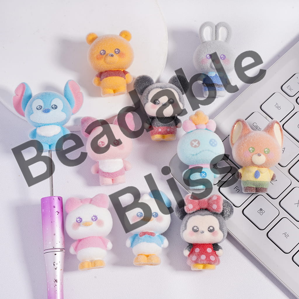 Classic Animation Character Figurine for Acrylic Beads or Pen Topper, Fluffy (Size Varies Between 38 to 45 MM Depending on Figurine)