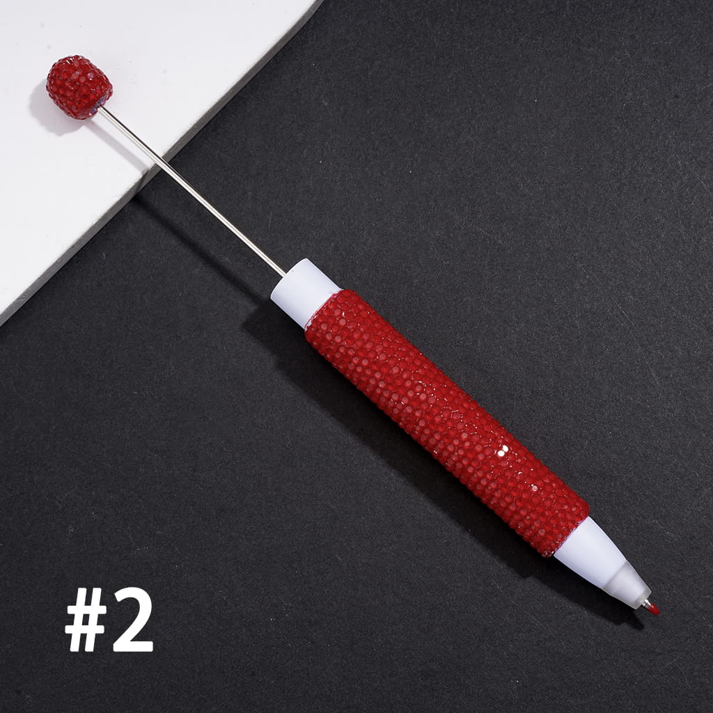 Unique Beadable Clay Ballpoint Pens, Shiny Rhinestones Covered the Entire Pens, Various Colors