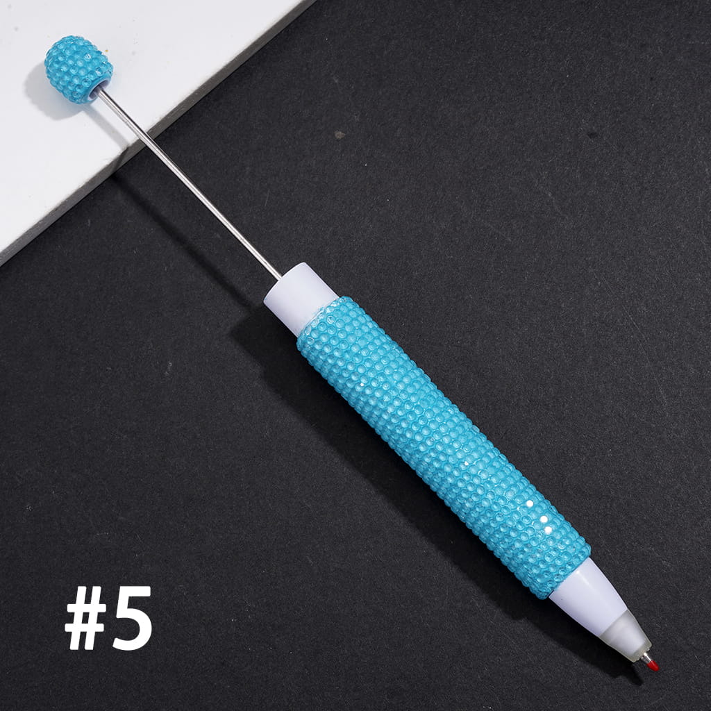 Unique Beadable Clay Ballpoint Pens, Shiny Rhinestones Covered the Entire Pens, Various Colors