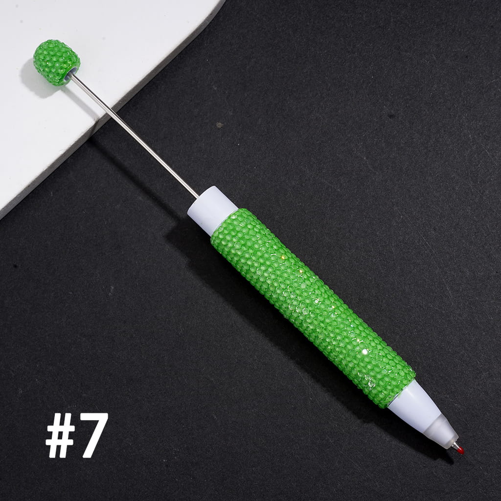 Unique Beadable Clay Ballpoint Pens, Shiny Rhinestones Covered the Entire Pens, Various Colors