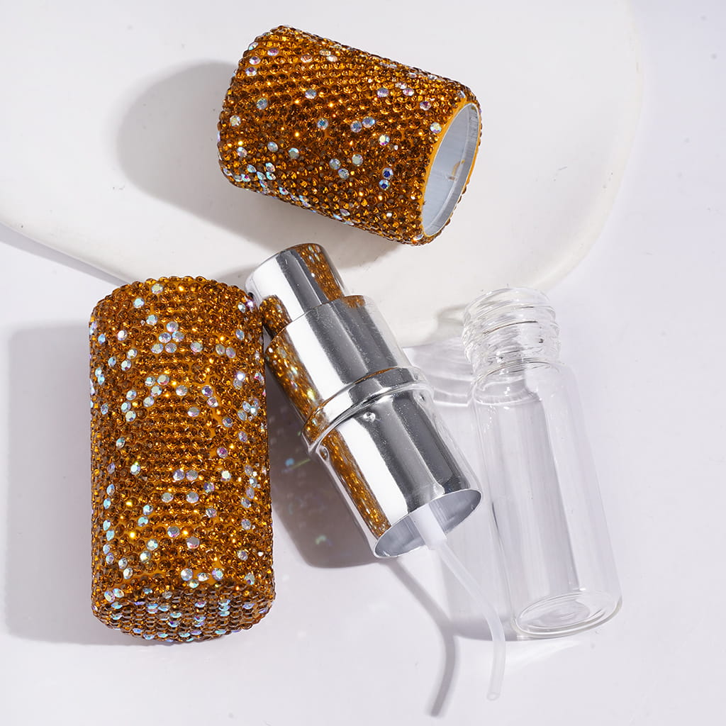 Bling Bling Perfume Bottle with Multi-Color Shiny Clay Rhinestones, Around 99*29MM