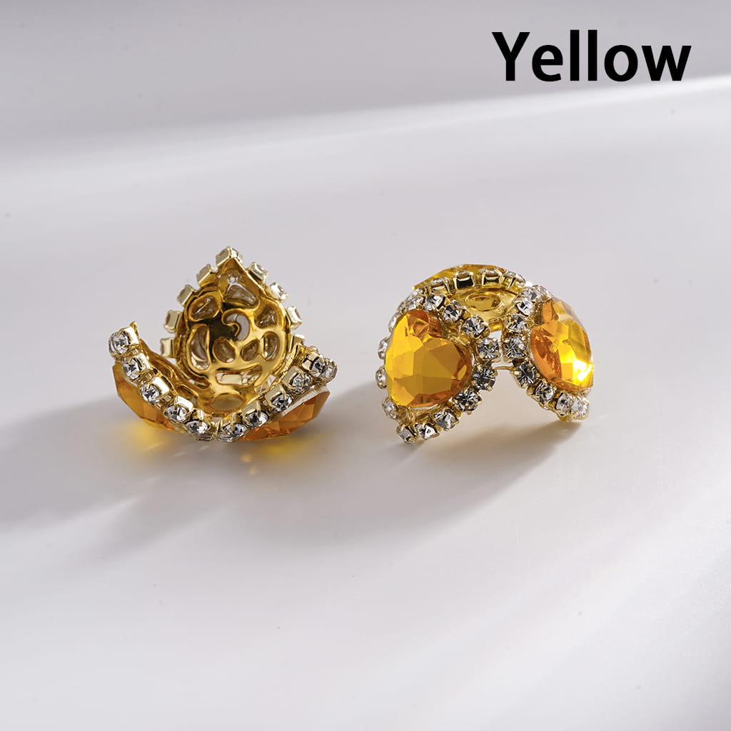 Fancy Bead Cages with Heart Rhinestones and Clear Rhinestone Chains, Gold Bead Cap, Multi-Color (They Fit 16MM Beads)