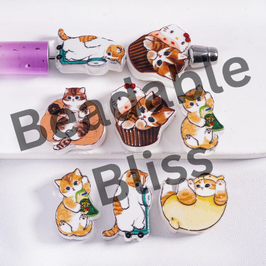 Set of cat-themed bottle caps on a white background with 'hats Gosu' branding.