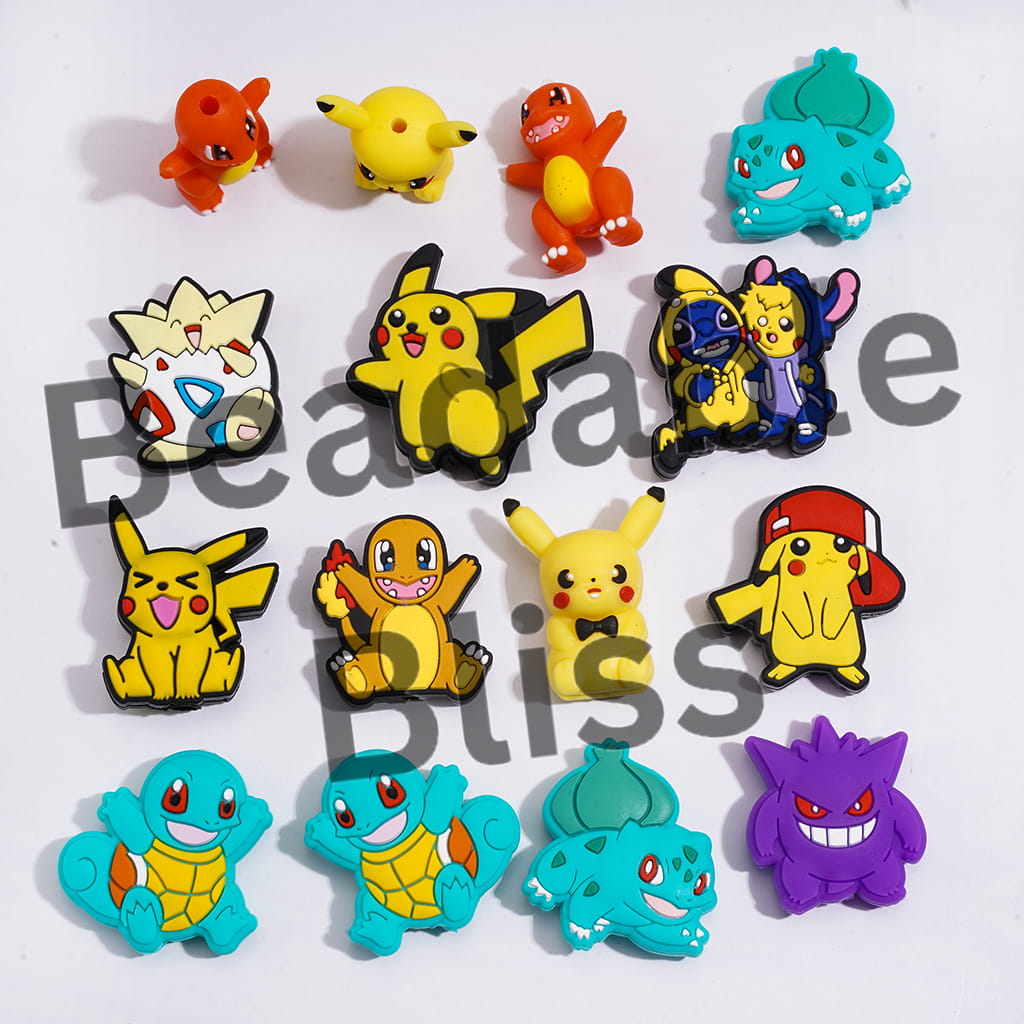PetalMonSeries Silicone Focal Beads, Random Mix