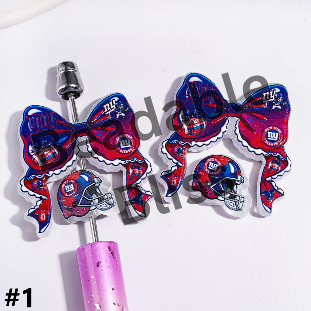 Acrylic Beads American Football Team Series, Bowtie Bowknot and Helmet Collection Set (Update Others Style Later)