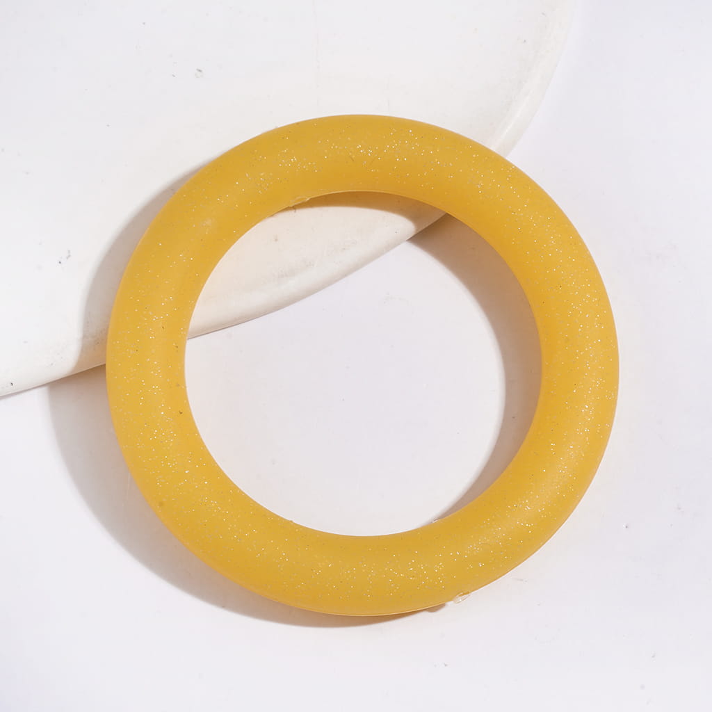 Silicone Focal Beads Soft Round Ring with Glitter, Circle Round Soft Car Hanger Charm Loop, 65MM, Multi-Color
