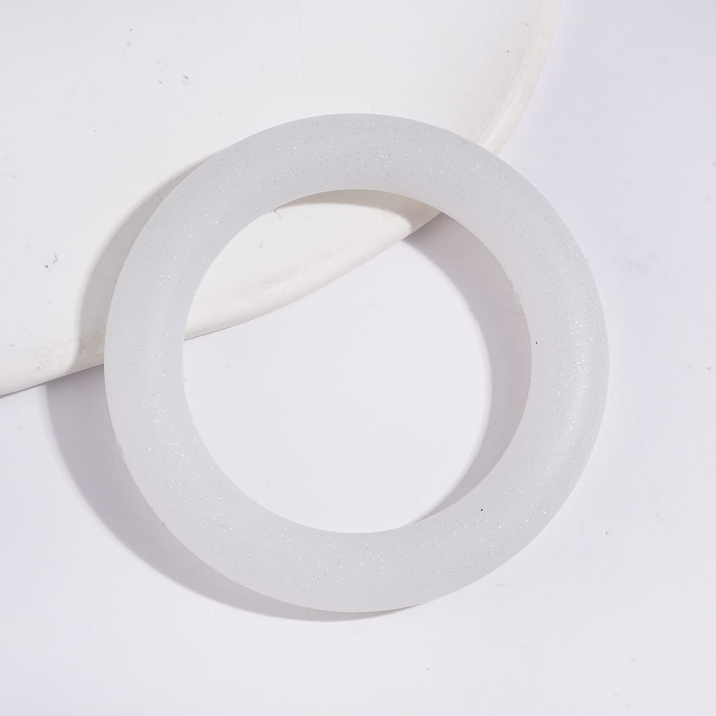 Silicone Focal Beads Soft Round Ring with Glitter, Circle Round Soft Car Hanger Charm Loop, 65MM, Multi-Color