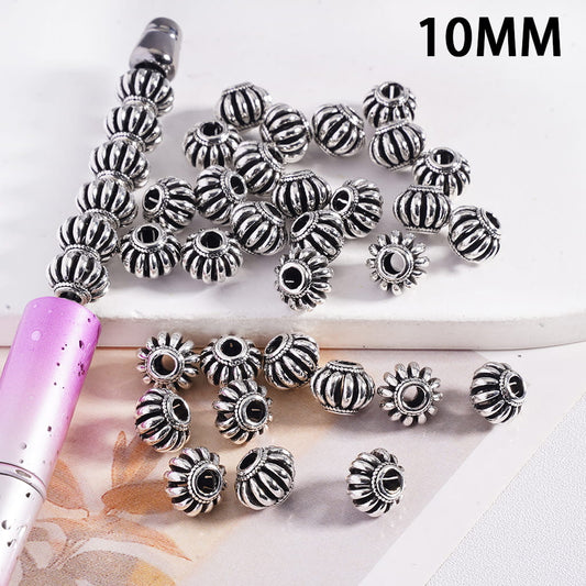 Silver beads with a 10MM label on a white background