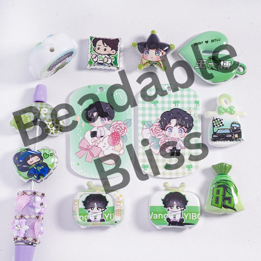 Collection of cartoon-themed stationery items on a white background with 'handonsupply.com' branding.