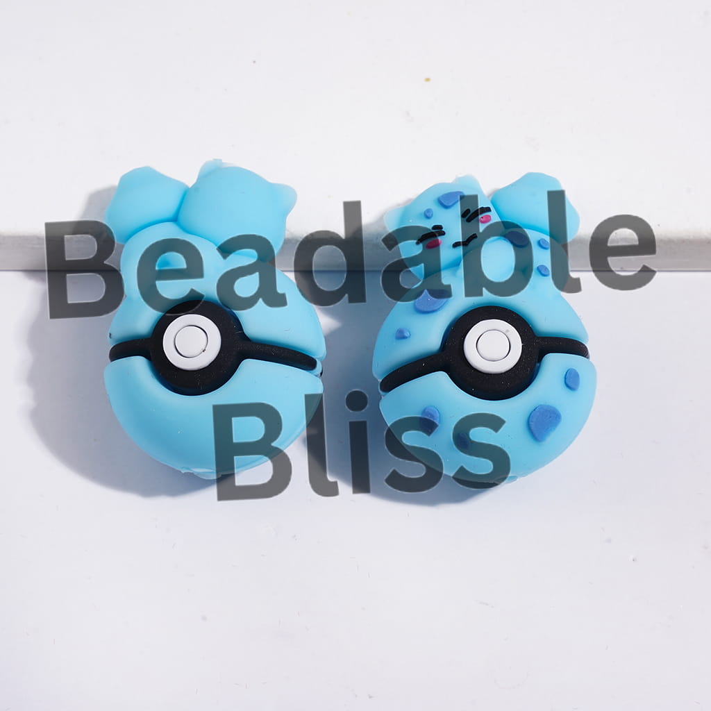 3D Cute Cat Elf Lying on Magic Ball Focal Beads, 20*30MM Multi-Color